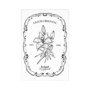 Elegantes Blumen Postkarten Set | Vintage botanische Kunst, Grußkarten, Briefpapier-Set, Lilium Oriental Design, Geschenk für Pflanzenliebhaber