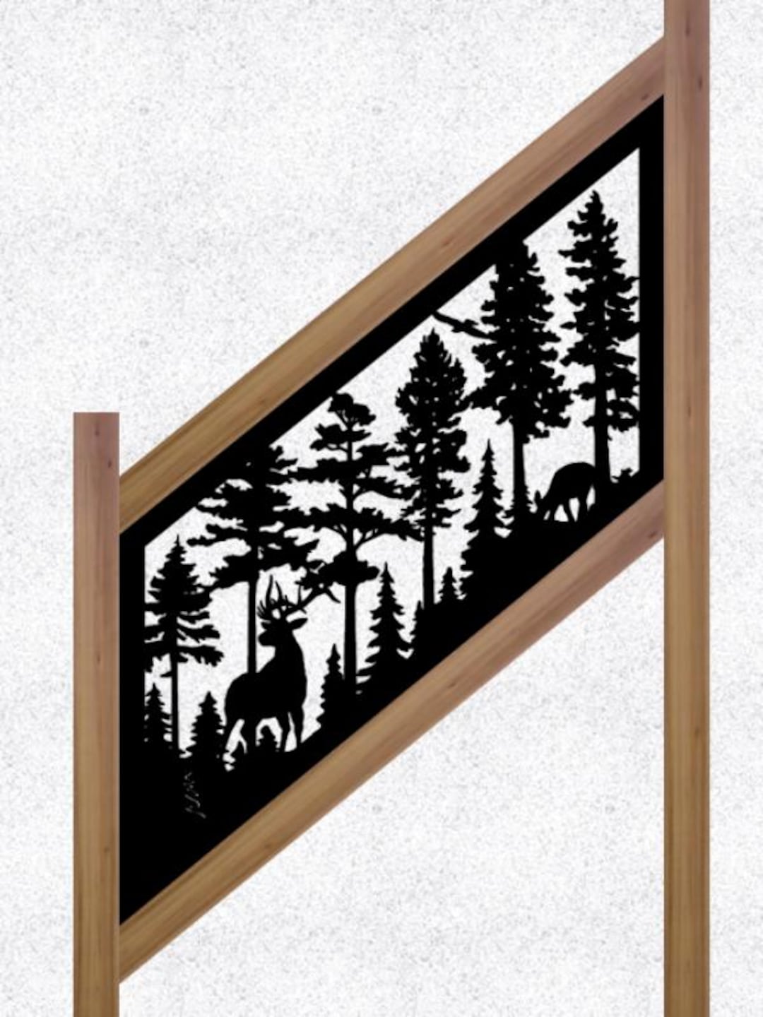 Deer Railing Panel Decorative Rustic Metal Panel, Metal Panel Insert for Stair Rail ...