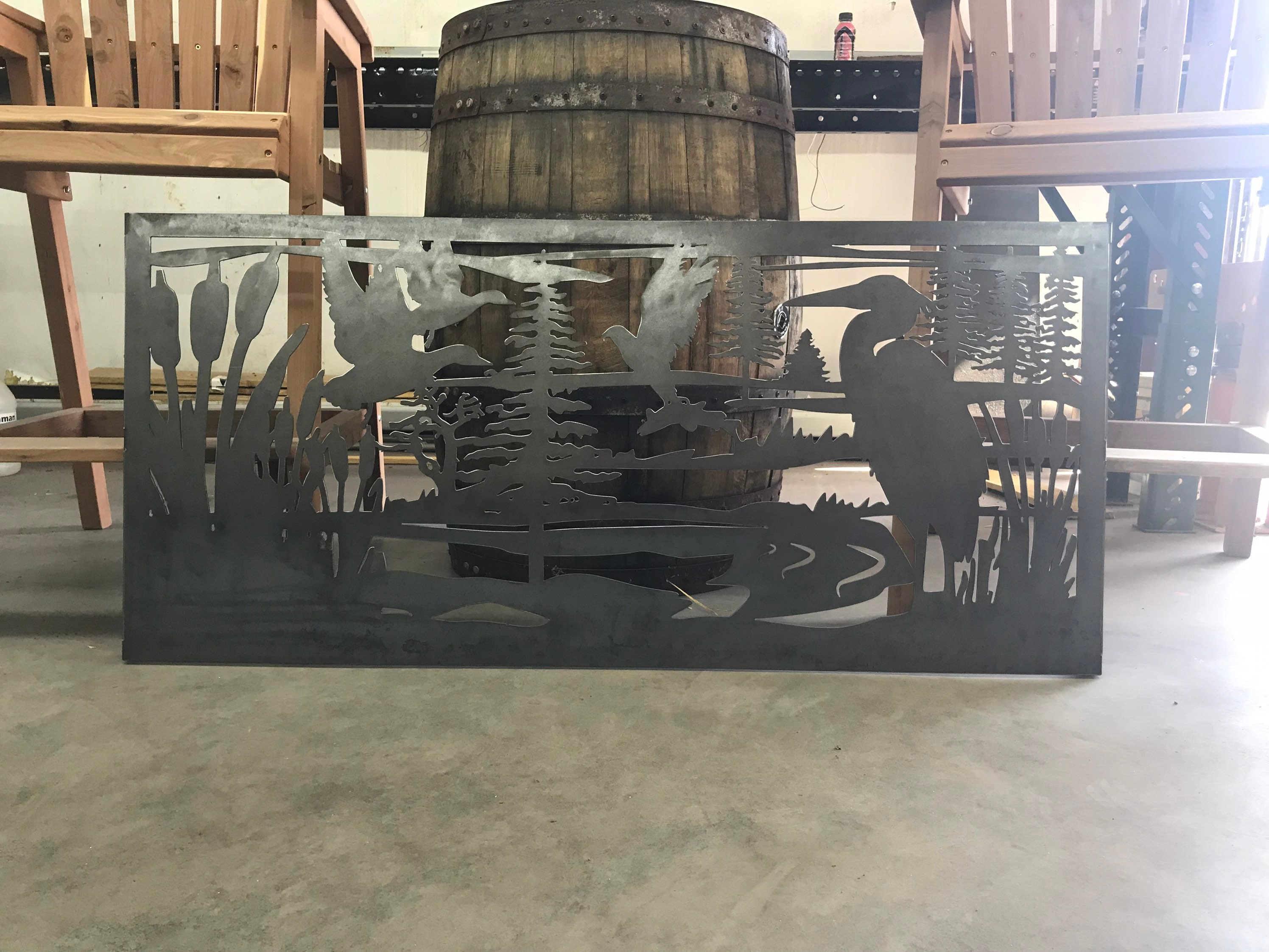 Metal Racoon Panel Decorative Rustic Metal Panel, Metal Panel Insert, Wildlife Scenery ...