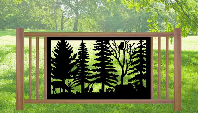 Decorative Rustic Metal Panel, Metal Panel Insert, Wildlife Scenery ...