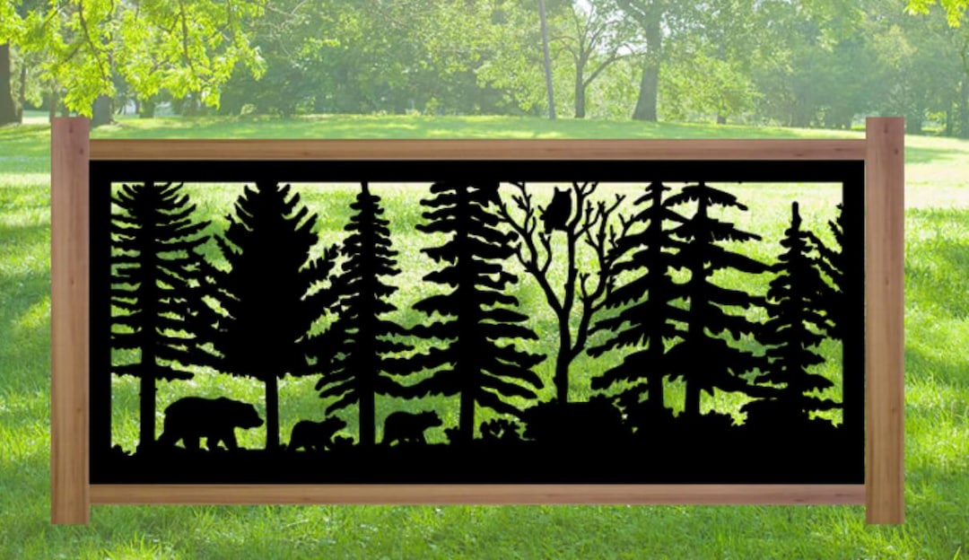 Decorative Rustic Metal Panel, Metal Panel Insert, Wildlife Scenery ...