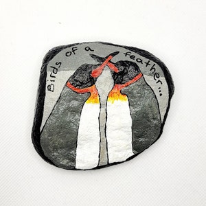 Painted rock, Glittering Glamour/birds,  painted stone, painted pebble, small gift idea, care gift, rock art, home office décor, birthday