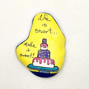Painted rock, Full Bloom/All Smile, painted stone, painted pebble, small gift idea, care gift, rock art, home office décor, birthday