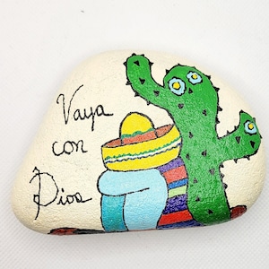Painted rock, Vaya con Dios/Explore,  painted stone, painted pebble, small gift idea, care gift, rock art, home office décor, birthday
