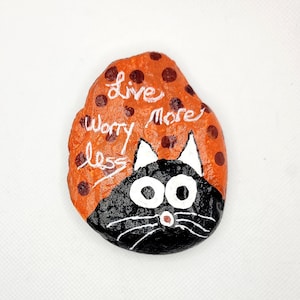 Painted rock, Live More/You Rock, painted stone, painted pebble, small gift idea, care gift, rock art, home office décor, birthday