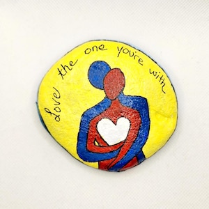 Painted rock, Relax/Love the One, painted stone, painted pebble, small gift idea, care gift, rock art, home office décor, birthday