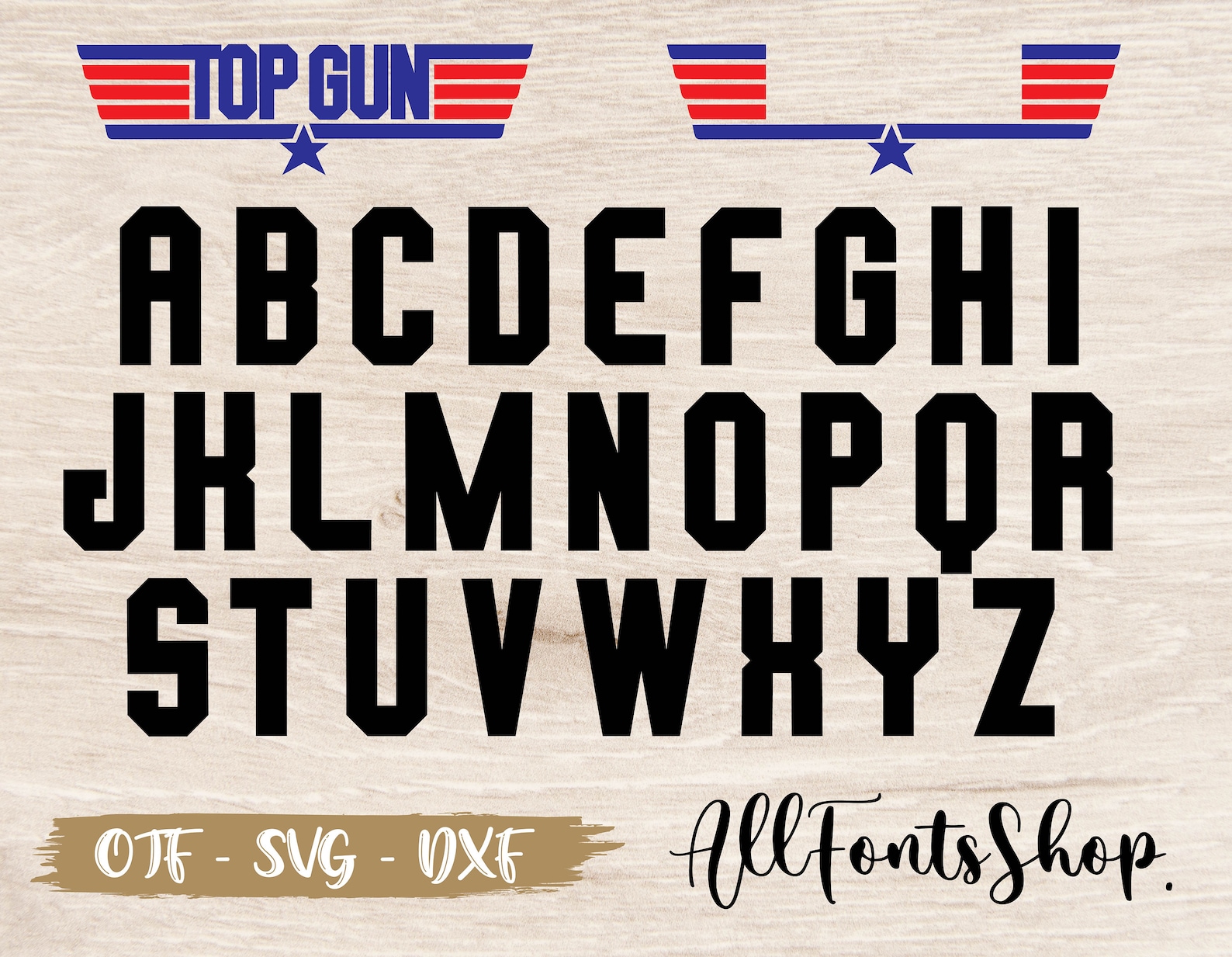 Top Gun Svg Letters Top Gun Font Otf SVG Logo Personalized Etsy New