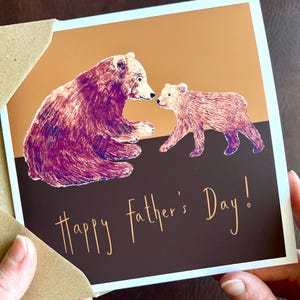 Carte papa ours bébé ourson pour papa, grand-père ou nouveau parent pour la première fête des pères, un anniversaire ou un bébé enceinte, félicitations de sa femme