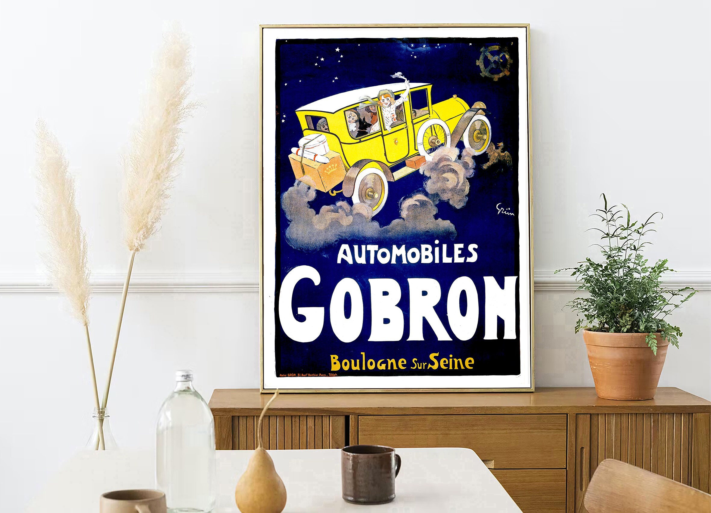 illustrated poster vintage auto GOBRON