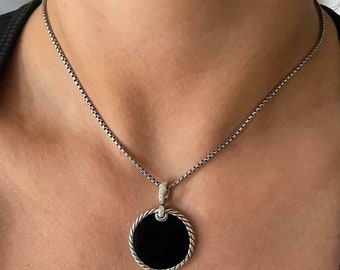 David Yurman Elements Disc Pendant Pave 