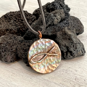 Ichthus Fish Necklace, Easter Gift, Ancient Inspired Jewelry, Christian Fish Pendant, Minimalist Unisex Jewelry, Christian Gift, 04