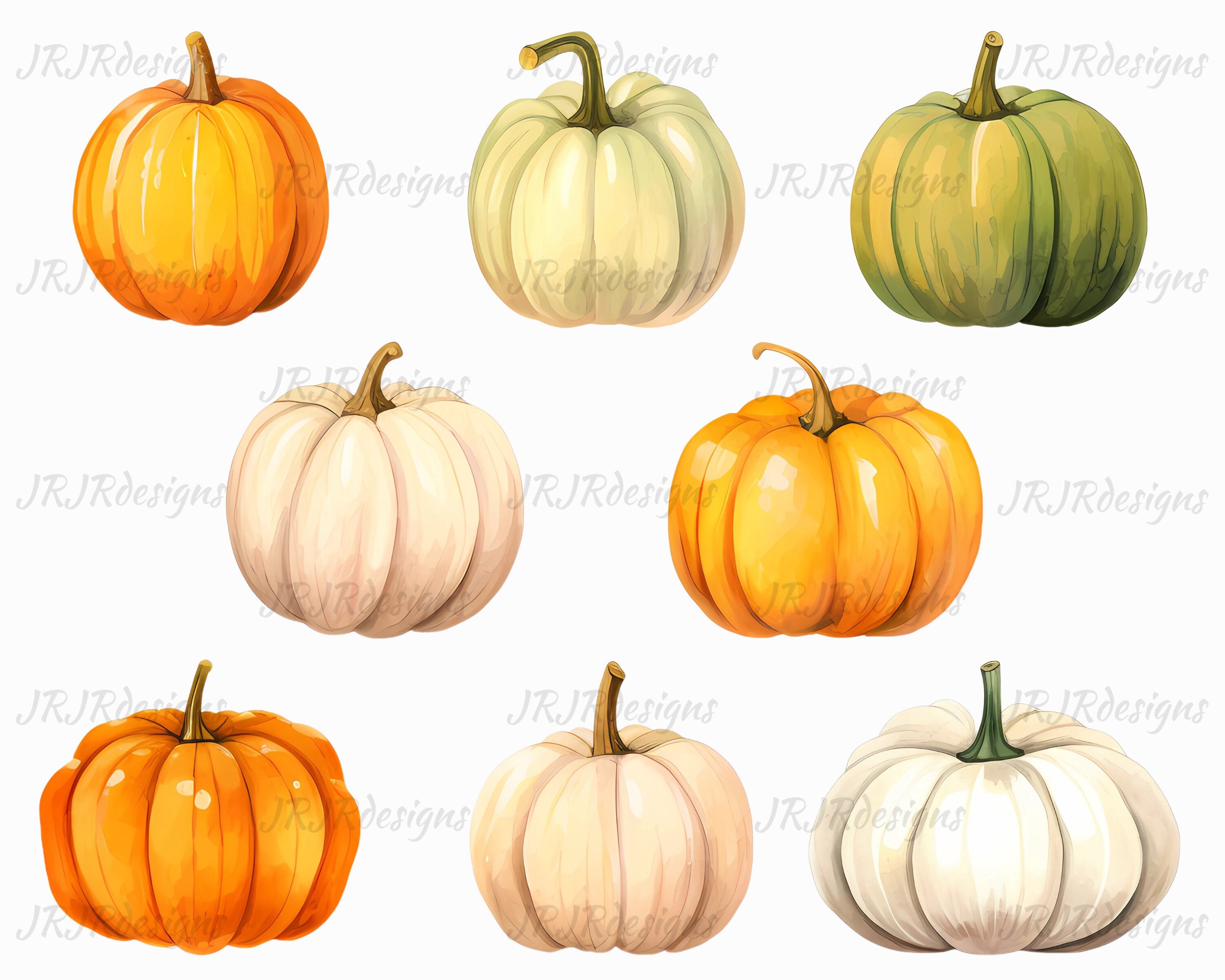 Watercolor Pumpkins Clipart Bundle | Fall Harvest (digital Download) - Etsy