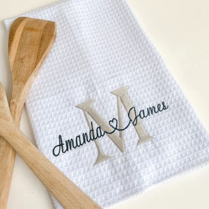 Personalized Embroidered Tea Towel - Customized Kitchen Towel - Kitchen Décor