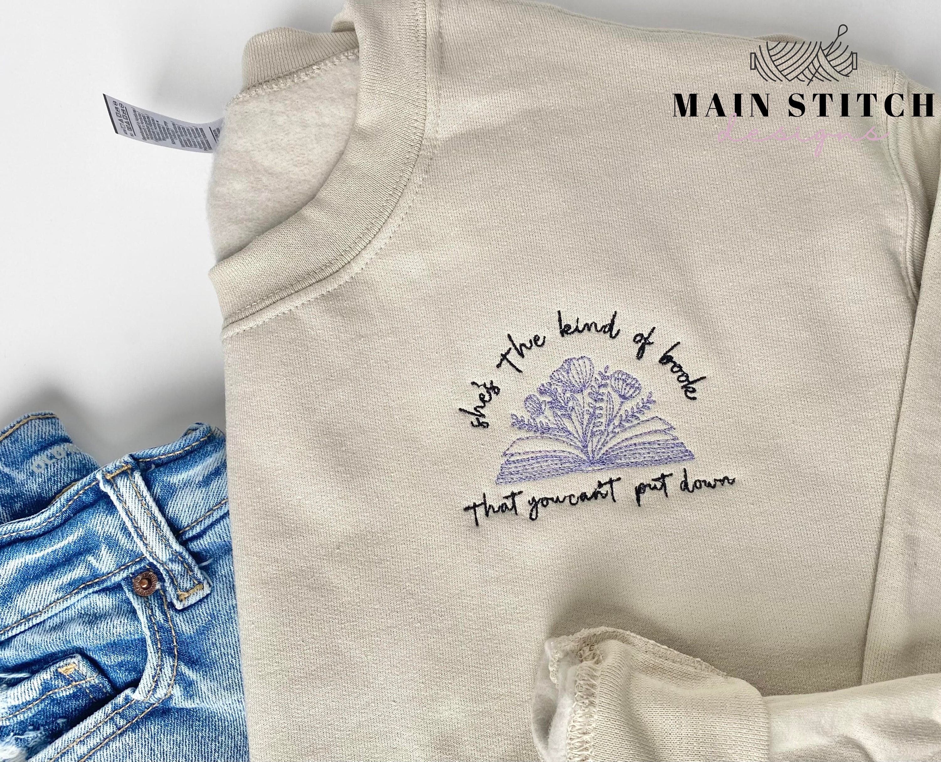 Suéter de cuello redondo con bordados de Taylor Swift Book Lover, inspirado en artistas