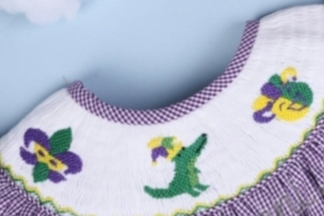 mardi gras smocking plate