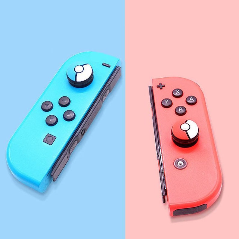 Pokeball Pokemon Blue Red Nintendo Switch \/ lite Cap Thumb Grips Joystick Joy Con