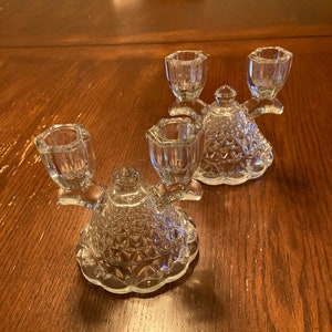 Vintage Antique Candle Holders Candlestick Candelabra Glass Clear
