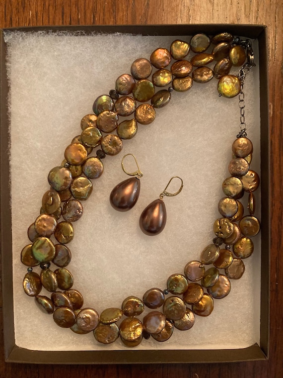 Jewelry Necklace Silpada Designs Gold Bronze Stone