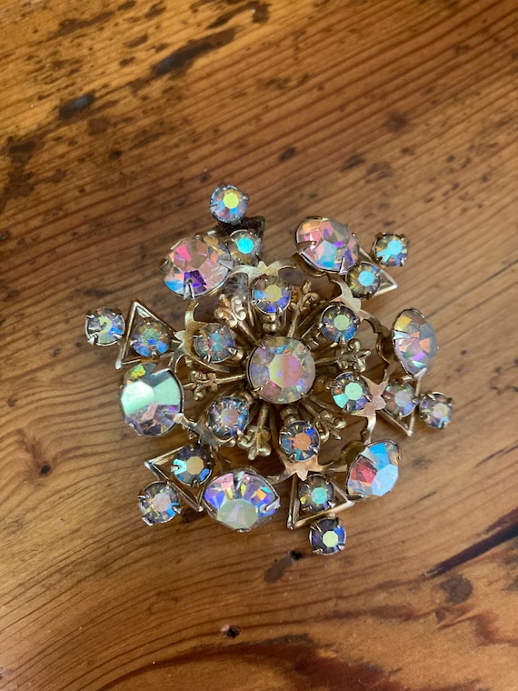 Vintage Antique Pin Brooch Starburst Costume Jewel