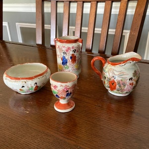 Vintage Antique China Japan Tea Set 4 Piece Creamer Sugar