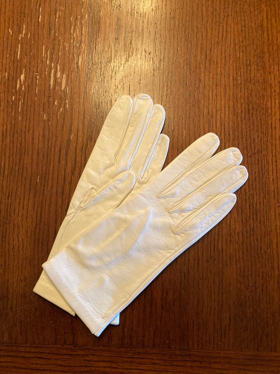 Vintage Antique Leather White Gloves Small Extra S