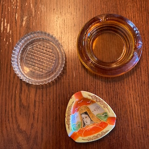 Vintage Antique Ashtrays 1950 1960 cigarette Japanese American Glass Ceramic