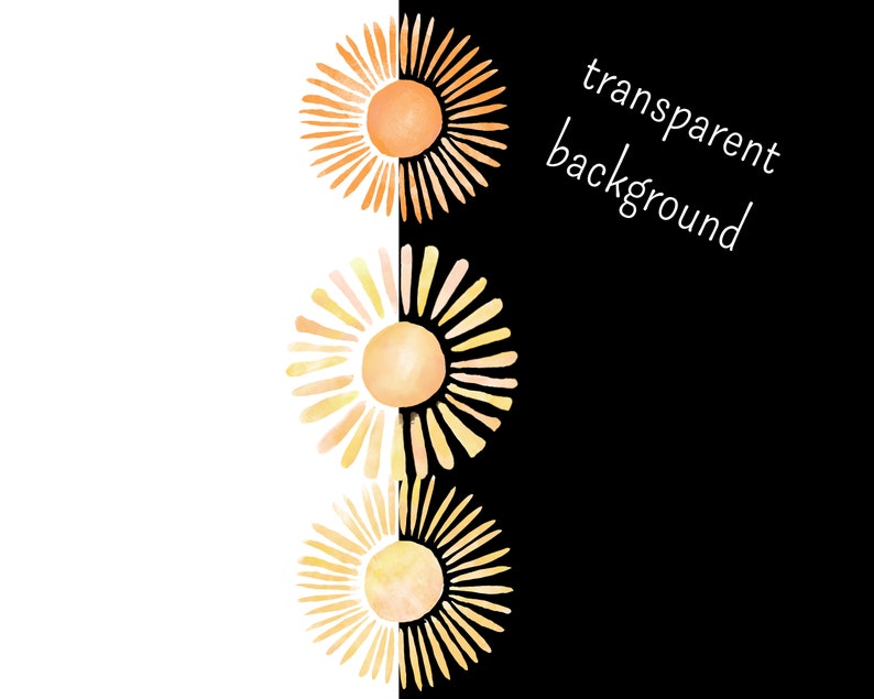 watercolor sun clipart - sun svg - watercolor clipart - sun png - cricut sun - commercial use - watercolor png - sun png, summer clipart image 3