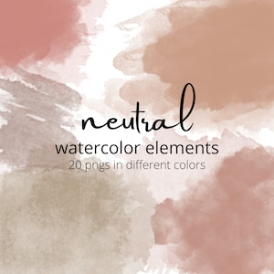 watercolor clipart elements - neutral splashes - boho clipart - watercolor paint - earth tones - commercial use  - neutral - earth tones