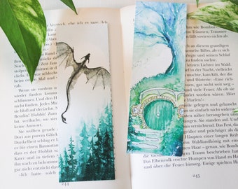 dragon bookmark - drachen lesezeichen - lotr - fantasy bookmark - reader gift - shire -handmade - set