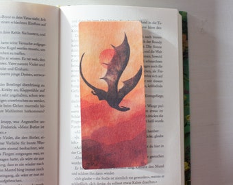 dragon bookmark - drachen lesezeichen - vierter - fantasy watercolor bookmark