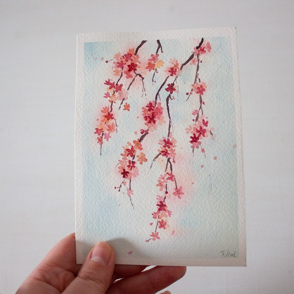 cherry blossoms - original watercolor painting