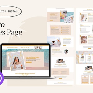 Coco Sales Funnel Page Template for Divi Theme & Wordpress | For coaches, course creators, digital products, workshops, masterminds
