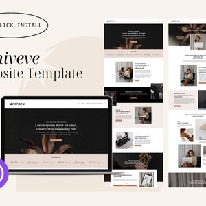 Geniveve Website Template for Divi Theme & Wordpress | For content creators, social media managers, coaches, online courses