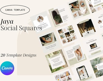 Jaya Instagram Social Media Canva Templates - 20 Designs | Instagram | Facebook | Canva | Content Creators | Branding