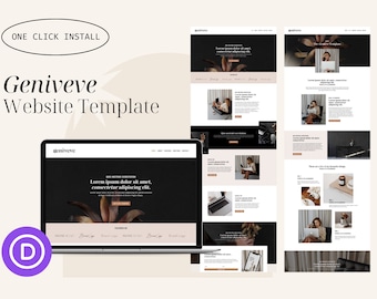 Geniveve Website Template for Divi Theme & Wordpress | For content creators, social media managers, coaches, online courses