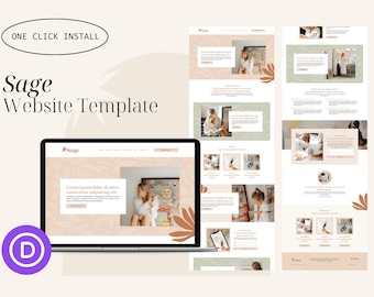 Sage Website Template for Divi Theme & Wordpress | For artists, social media managers, coaches, online courses, content creators