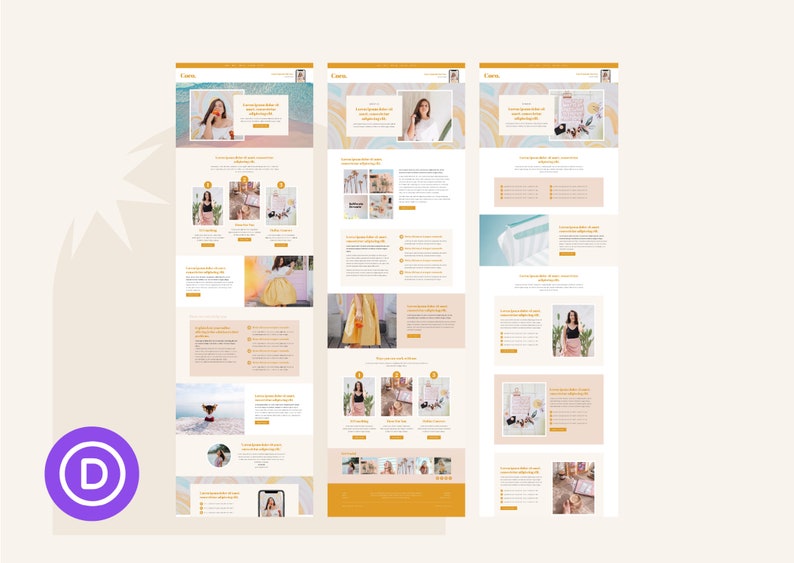 Coco Website Template for Divi Theme & Wordpress | For content creators, social media managers, coaches, online courses image 4