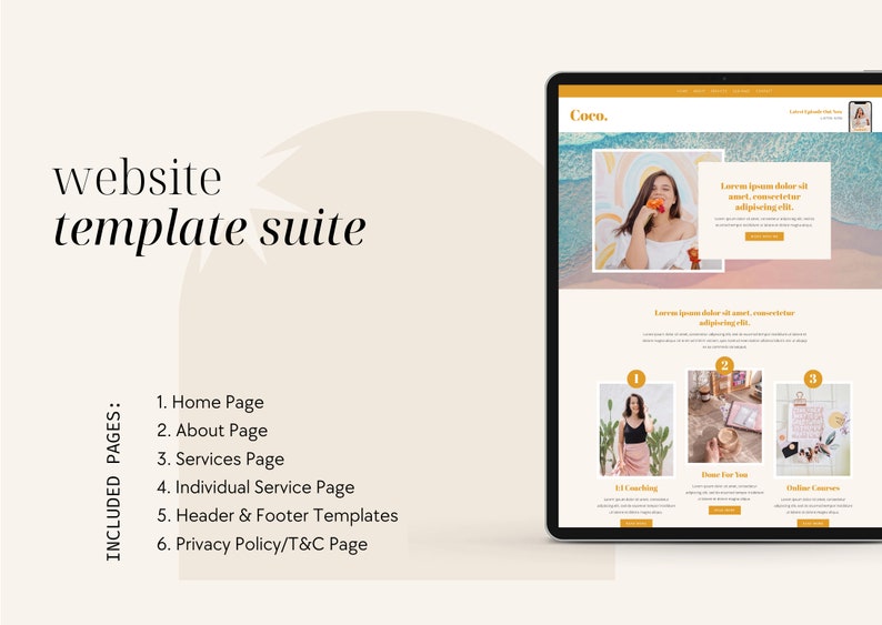 Coco Website Template for Divi Theme & Wordpress | For content creators, social media managers, coaches, online courses image 3