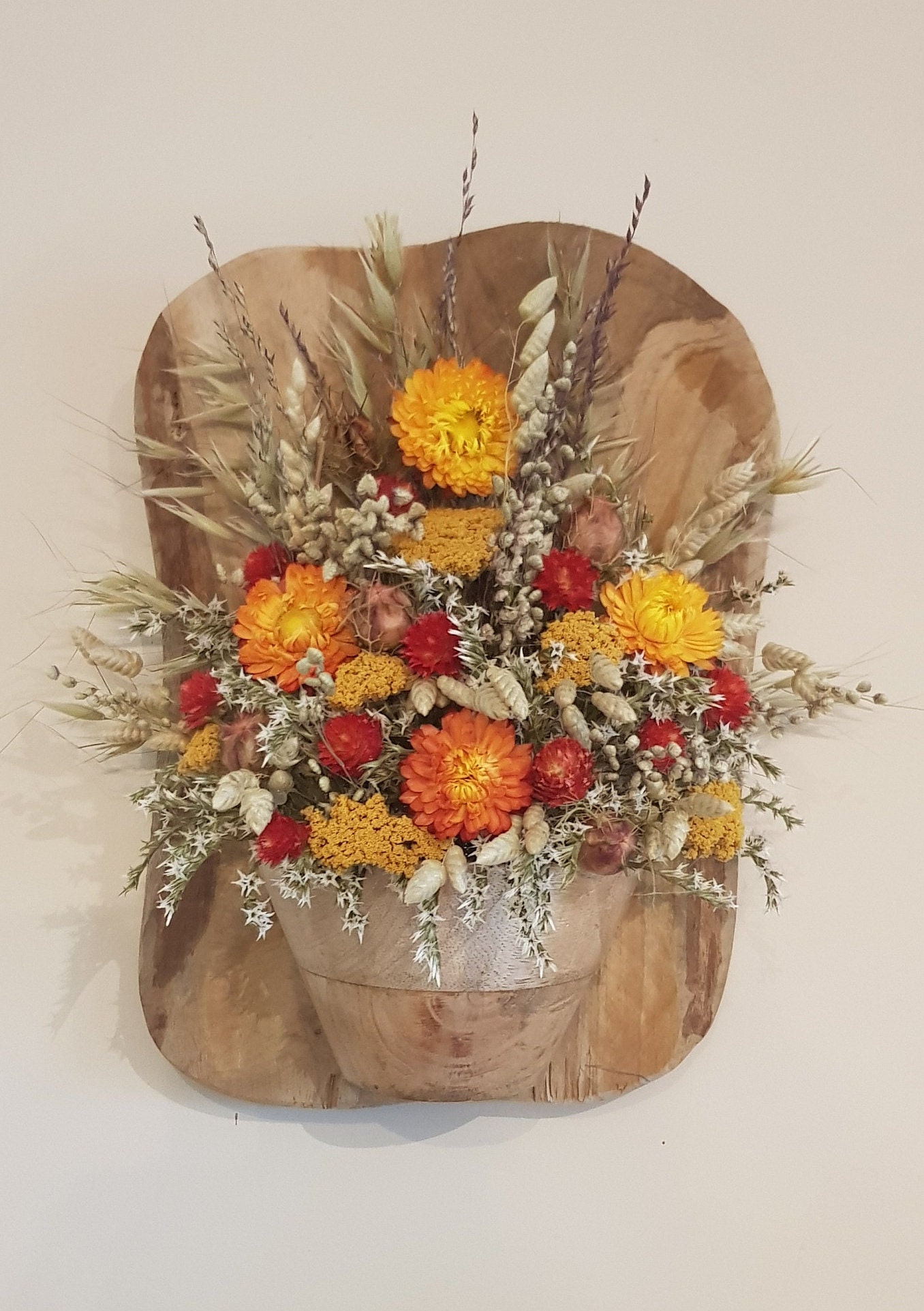 Composition Murale de Fleurs Séchées à Suspendre