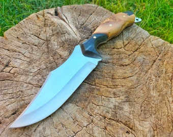 HUNTING KNIFE, SURVIVAL Knife, Bushcraft Knife, Custom Handmade Stainless Steel Knife, Groomsmen Gift, Birthday Gift, Epoxy Handle