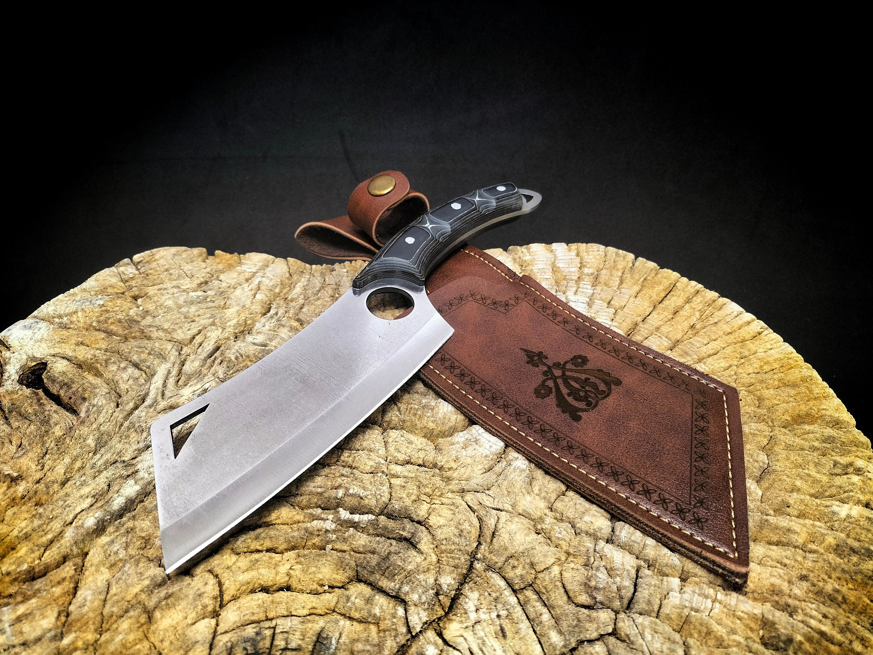 Buckshot Knives Thumb Open Spring Assisted Cleaver Classic Pocket Knife  Rainbow - CUSTOM ENGRAVED