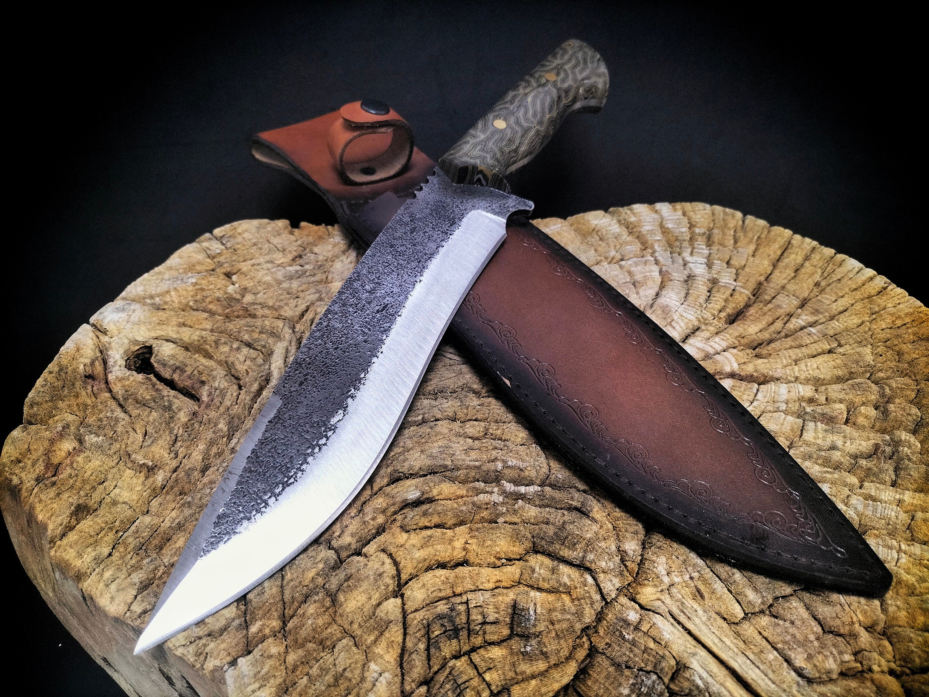 Handmade 5160 Spring Steel RE4 Krauser's Knife,Bowie knife,Tactical Knife,Large
