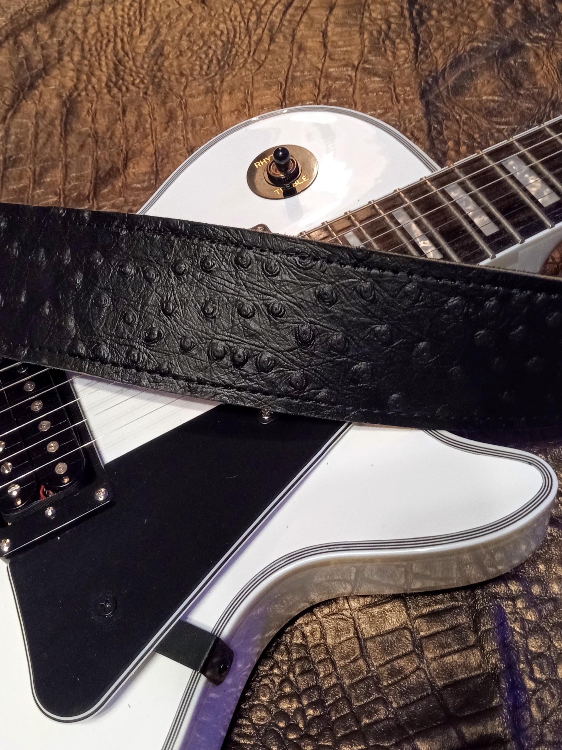 Walker &ap; Willias SP-236 Black Italian Leather Guitar Strap With