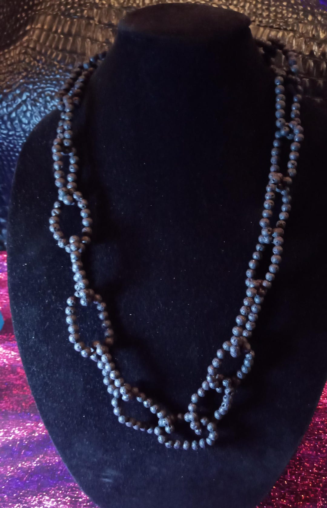 Genuine Lava Stone Extra Large Chain Link Style Necklace - Etsy