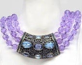Amethyst Crystal Necklace, Amethyst Bib, Purple Statement Necklace, Swarovski Statement Necklace, Chunky Crystal Necklace, Heidi Daus