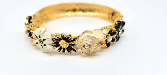 KJL Flower Clamper Bracelet, Kenneth Jay Lane Jew… - image 2