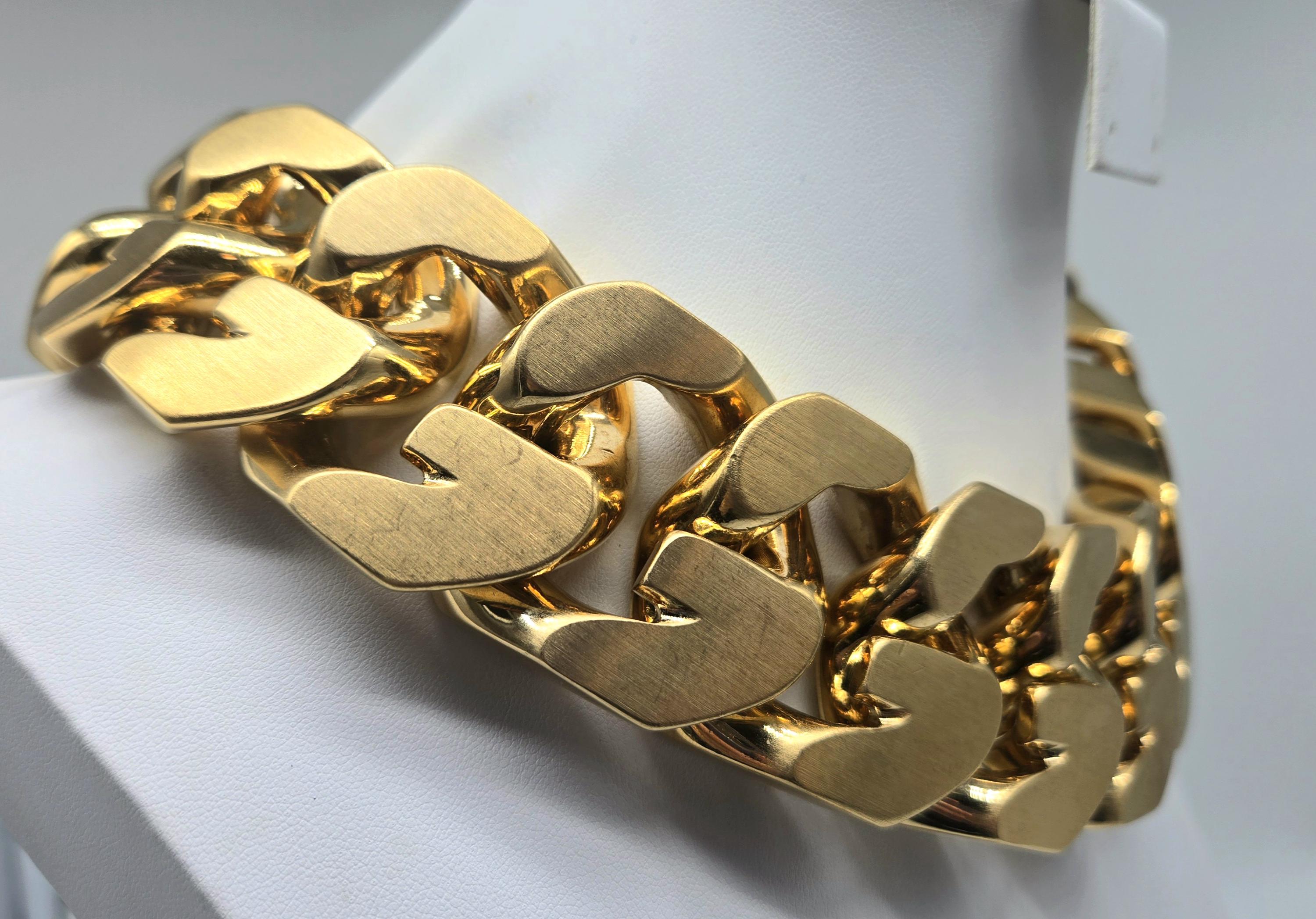 Givenchy G Link Necklace Massive Gold Tone Chain 614g Statement
