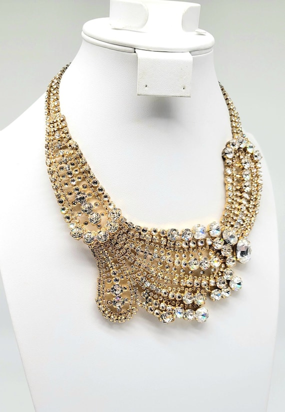 Oversized Crystal Necklace, Statement Necklace Sw… - image 6