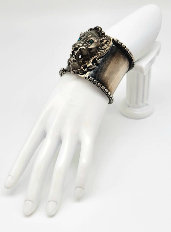 Lion Cuff, Lion Head Bracelet, Lion Bangle, Lion … - image 6