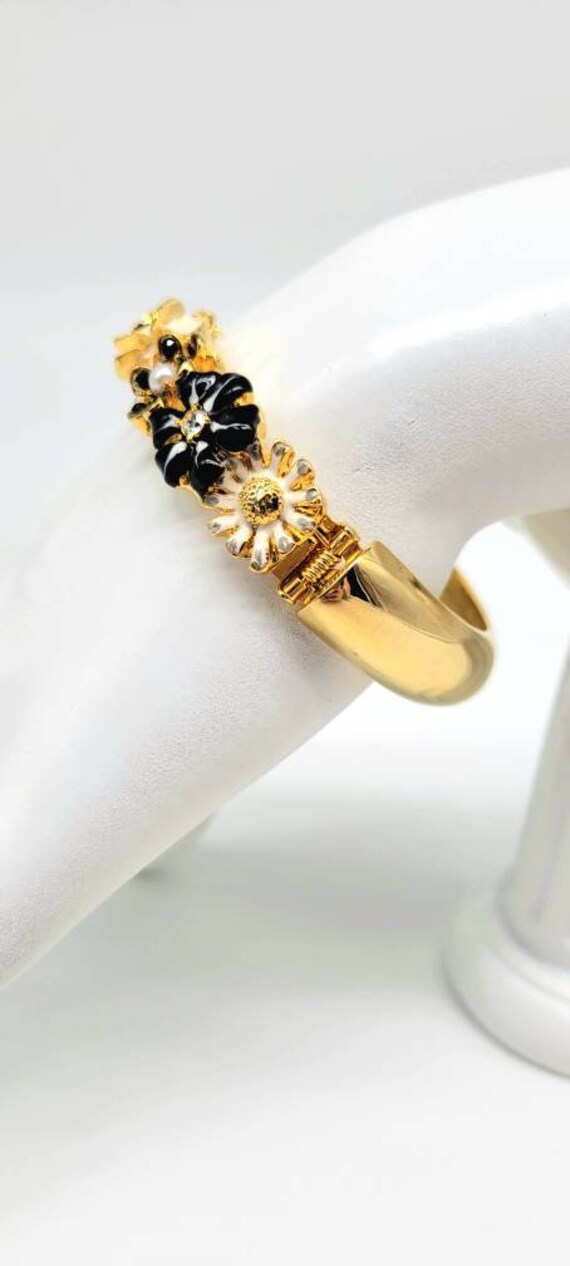 KJL Flower Clamper Bracelet, Kenneth Jay Lane Jew… - image 4
